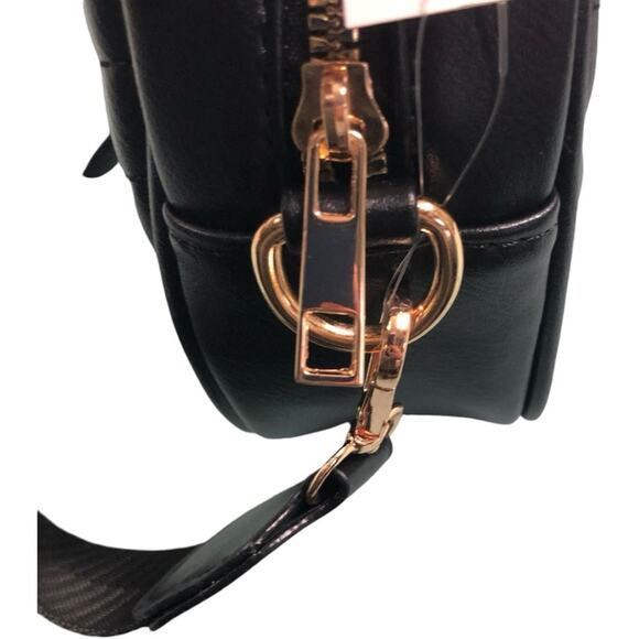 Designer Inspired Black Quilted Crossbody Shoulder Bag - Picture 12 of 15